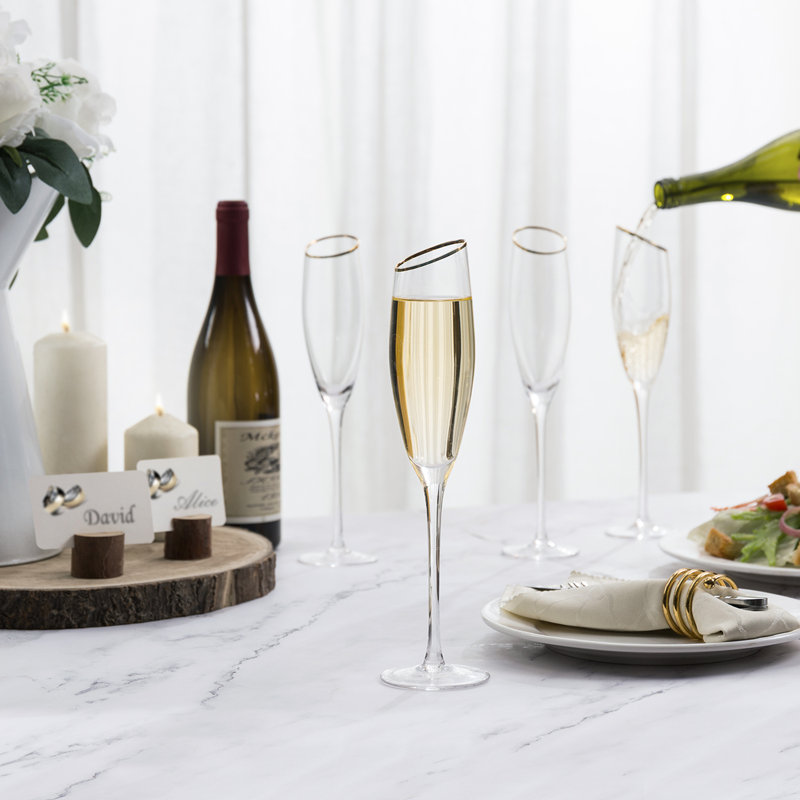 4 Piece 710ml Glass Flute Set