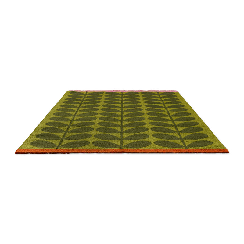 Solid Stem Hand Tufted Floral Area Rug, Rectangle 5'3" x 7'7"