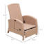Chaise de patio inclinable en osier pour l'extérieur, beige