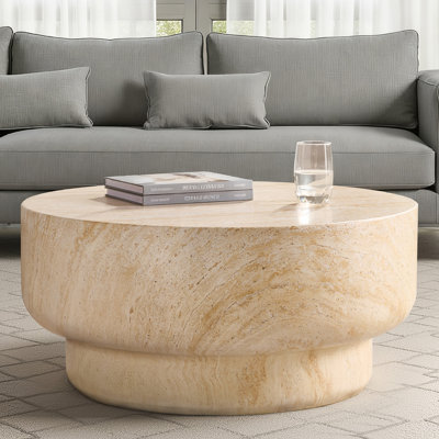 Table basse ronde à assemblage complet en marbre de 32 po Watterson