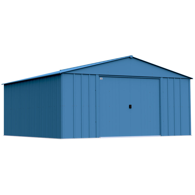 14 ft x 14 ft Blue Steel Storage Shed