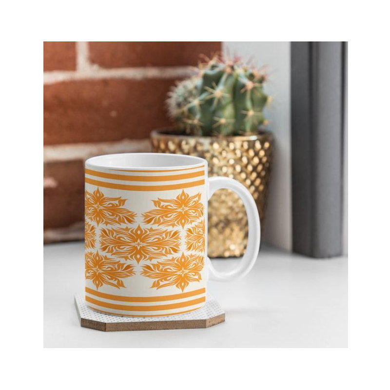 Grande tasse à café florale tribal