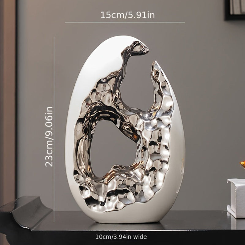 Figurines & Sculptures, Silver, 9.06" H x 5.91" W x 3.94" D