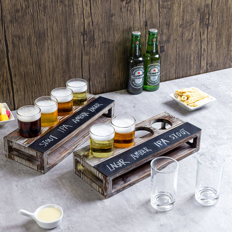 4 Piece 118ml Glass Beer Flight Set