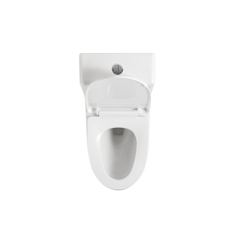 Elongated Comfort Height One-Piece Toilet, Dual Flush, Soft Close Seat, Ceramic, White