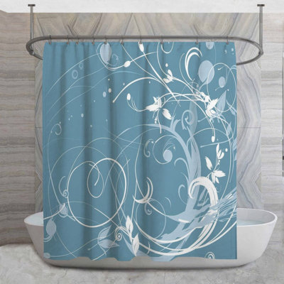 Rideau de douche à motif de courbes - Cool Cool Decor Bathroom 14092