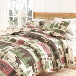 Nature / Animals Lodge Patchwork Quilt Set with Shams