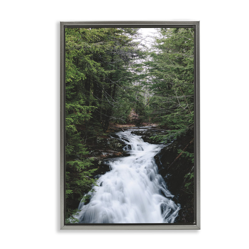 Cadre flottant en cascade Endless Cascade, design par Sean Greenough, Cadre flottant gris lustré, H 25 po x l 17 po