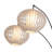 Bloom 3-Light Arc Floor Lamp - Black Nickel, Black Marble Base, White Satin Shade, Dimmer