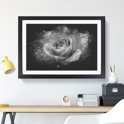 White Rose Flower - Picture Frame Graphic Art
