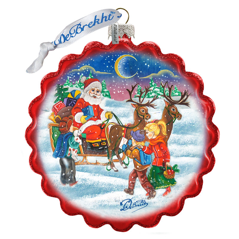 4'' Glass Holiday Shaped Ornament