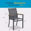 Ensemble de 6 chaises de patio d'extérieur en aluminium gris - textilene toutes saisons