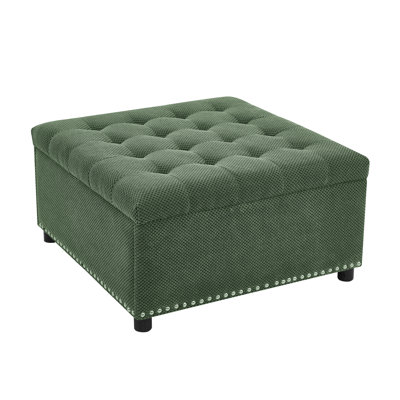 Ottoman with Storage, Upholstered Button-Tufted Bench, Square Storage Ottoman Footrest, Footstools, for Living Rooms, Bedrooms, Corners, Dorms, and Apartments