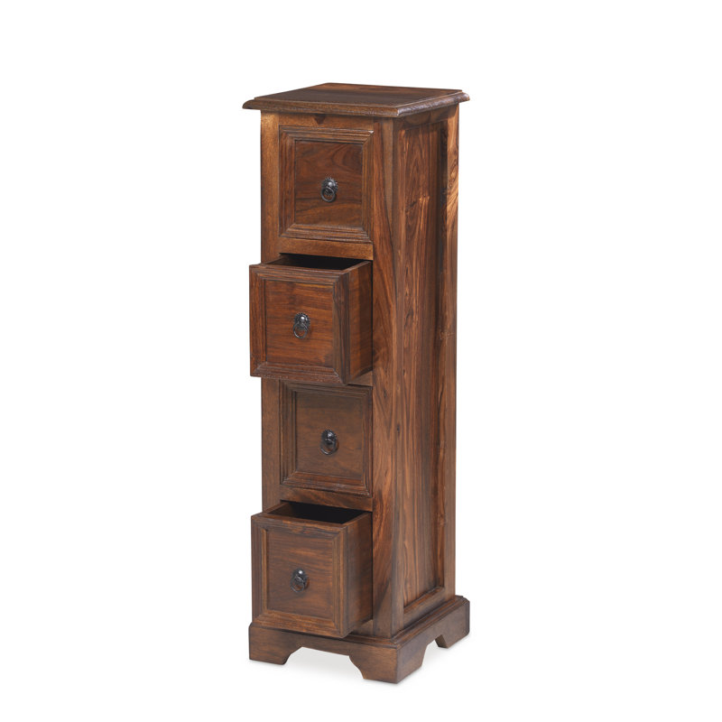 Ironwork Solid Wood 88cm H Library Style Media Drawers
