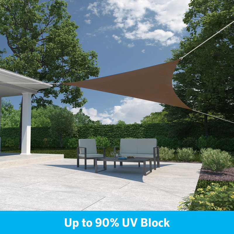 Mocha Polyethylene Triangle Shade Sail Canopy 11 ft. x 10 ft.