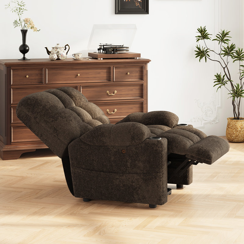 Power Lift Recliner Chair With Heat & Massage, Oversized Seat, USB Charging, And Modern Upholstery – Electric Lift Assist For Living Room