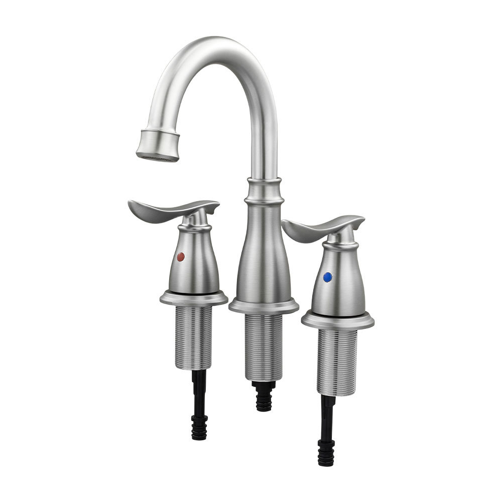 Double Handle Bathroom Sink Faucet with Drainer