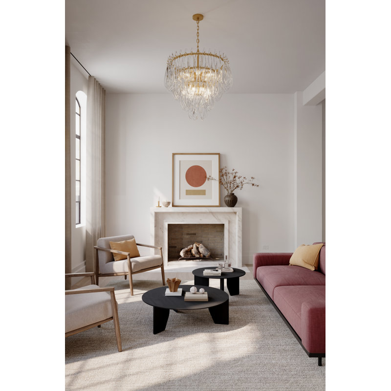 Luminaire suspendu 31,75 po Glassara, 10 lumières, H 37,5 po x l 31,75 po x P 31,75 po