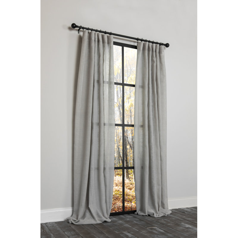 Belana Semi Sheer Curtain Single Panel, 54" x 108", Gray