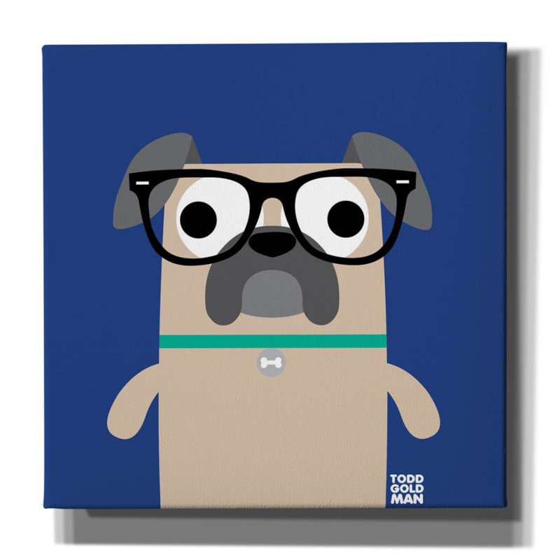 «Bow Wow Pug» par Todd Art, H 37 po x l 37 po x P 1,5 po