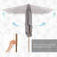Parasol de patio, parasol d'extérieur Sun avec nervures en bambou pour le jardin-1446193478