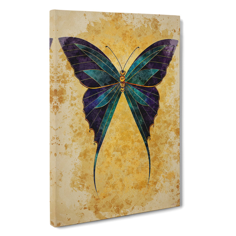 Butterfly In Watercolour No.4 - Wrapped Canvas Print, 76cm H x 50cm W x 3cm D