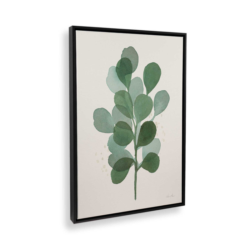 «Green Leaf Impressions I», reproduction sur toile, H 18,75 po x l 12,75 po, Noir satiné