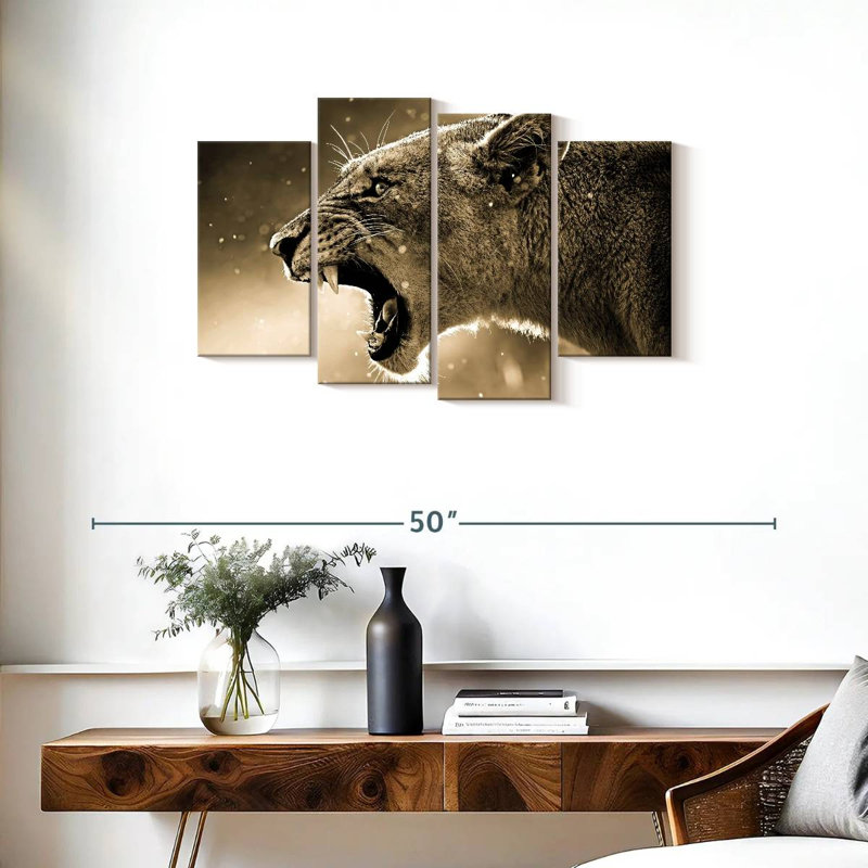 Brampt Enraged Lioness, 22" H x 36" W