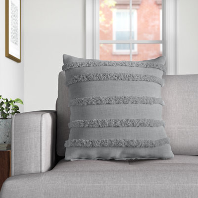 Amaris Fringed Solid Color Cotton Throw Pillow Cover