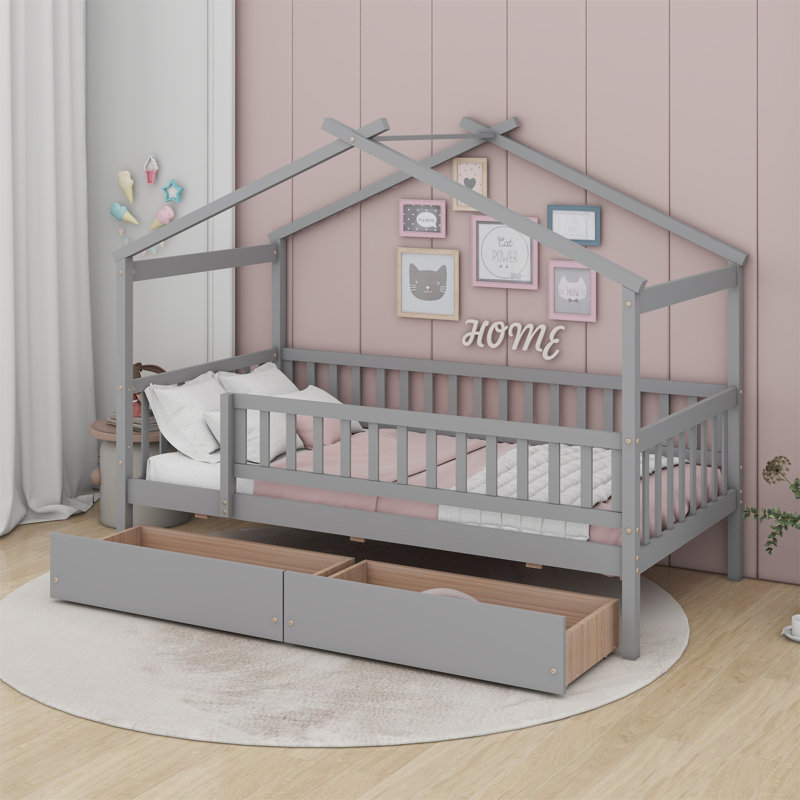 Aswin Canopy Storage Bed, Gray