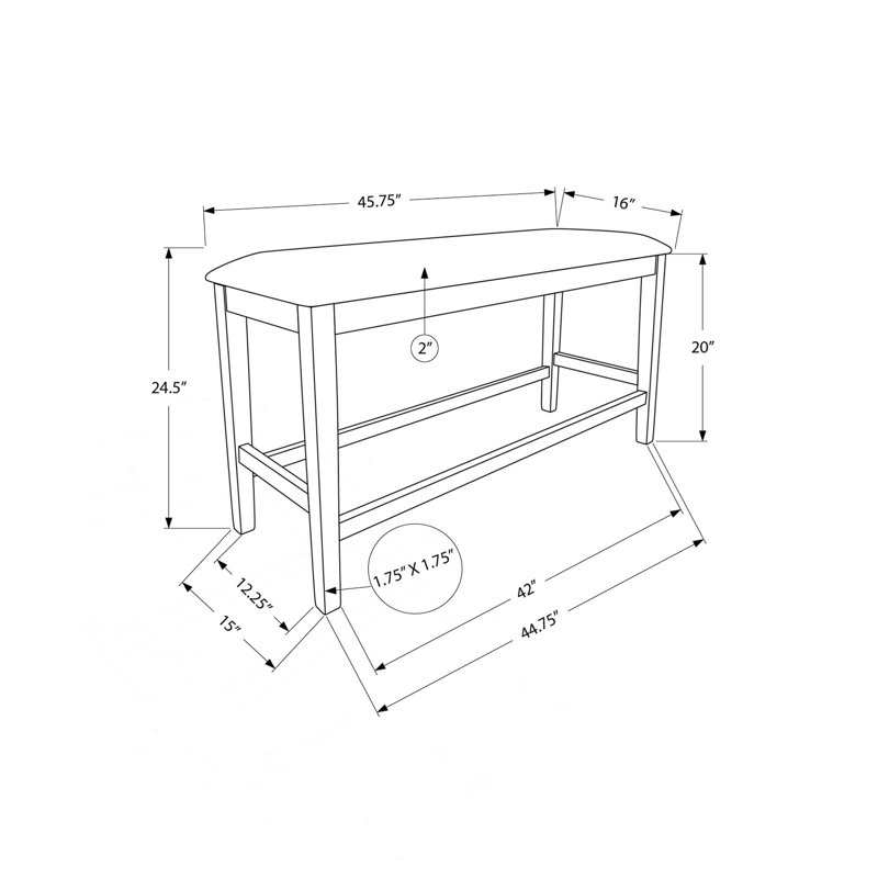 Transitional Upholstered Dining Bench