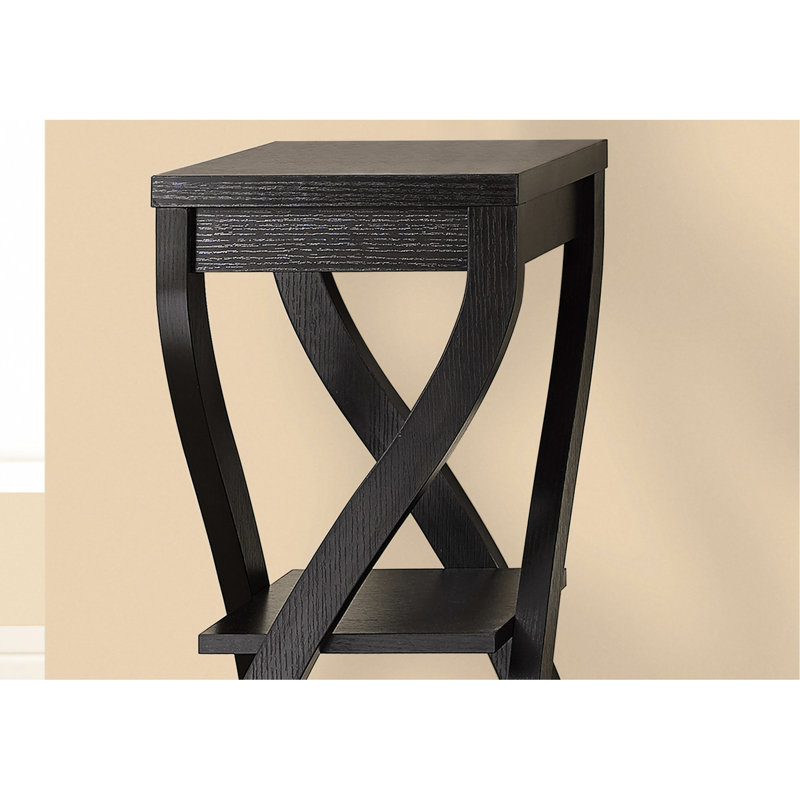 Table d'appoint contemporaine carrée, 3 tables d'appoint avec tablettes, stratifié brun pour le rangement du salon,