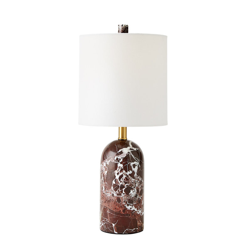 Lampe en marbre Callugu-Marron-Lg, H 18 po x l 8 po x P 8 po, 60 W