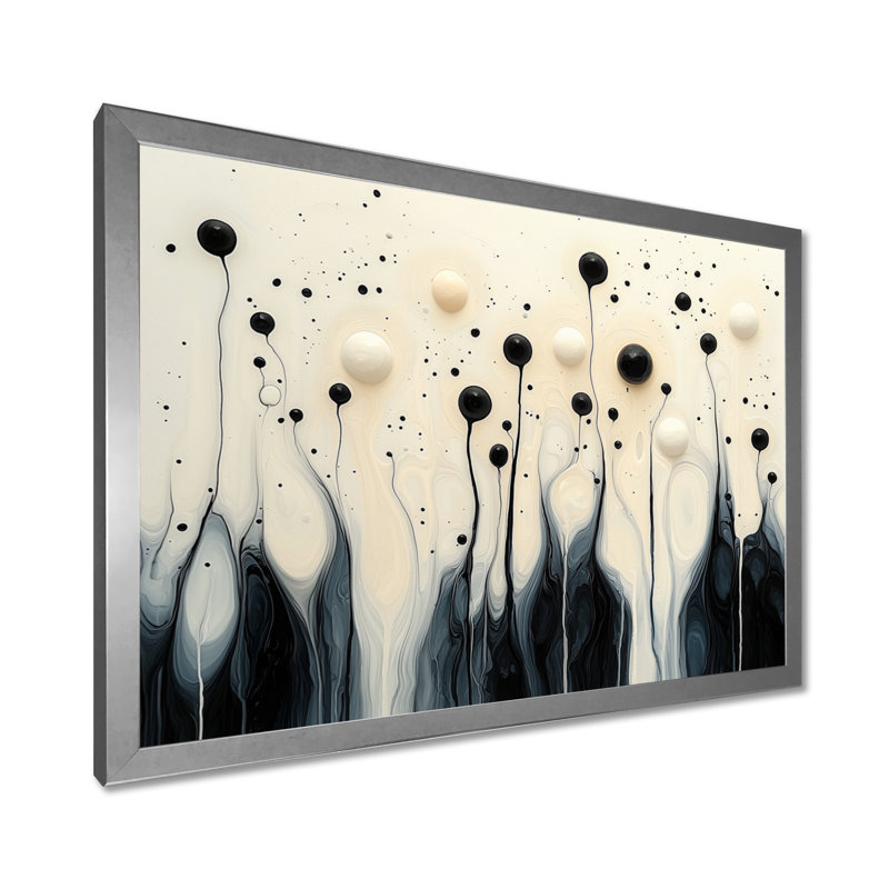 Cricklade noir blanc vague rythmique rivière IV, H 34 po x l 44 po, Reproduction encadrée d'une seule photo, Argent argent
