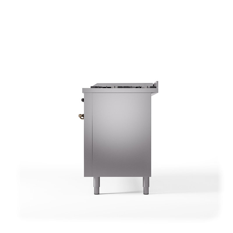 Cuisinière à double combustible de 60 po avec 9 brûleurs scellés et plaque chauffante (porte pleine) Nostalgie II de la série ILVE