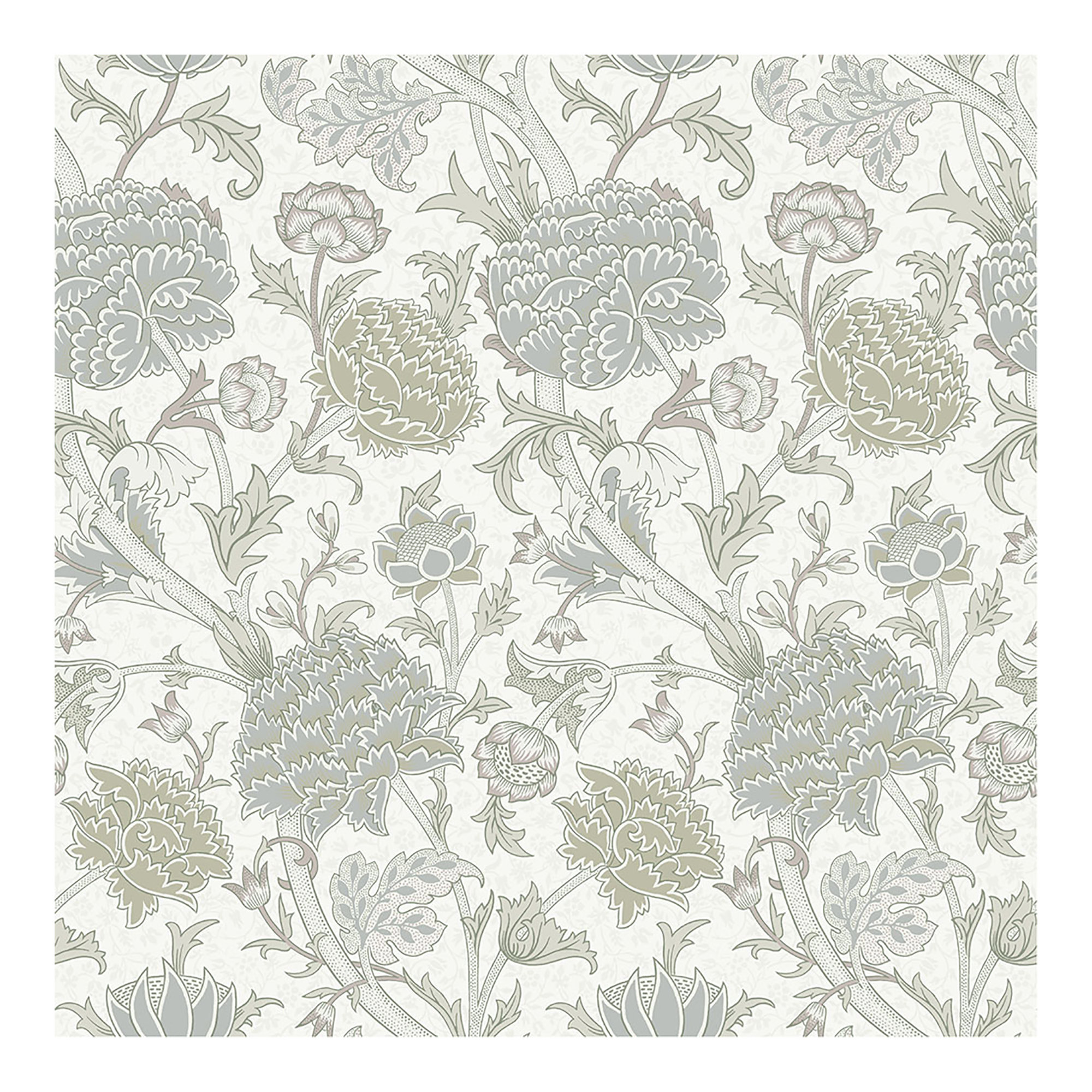 Floral Wallpaper, Light Green