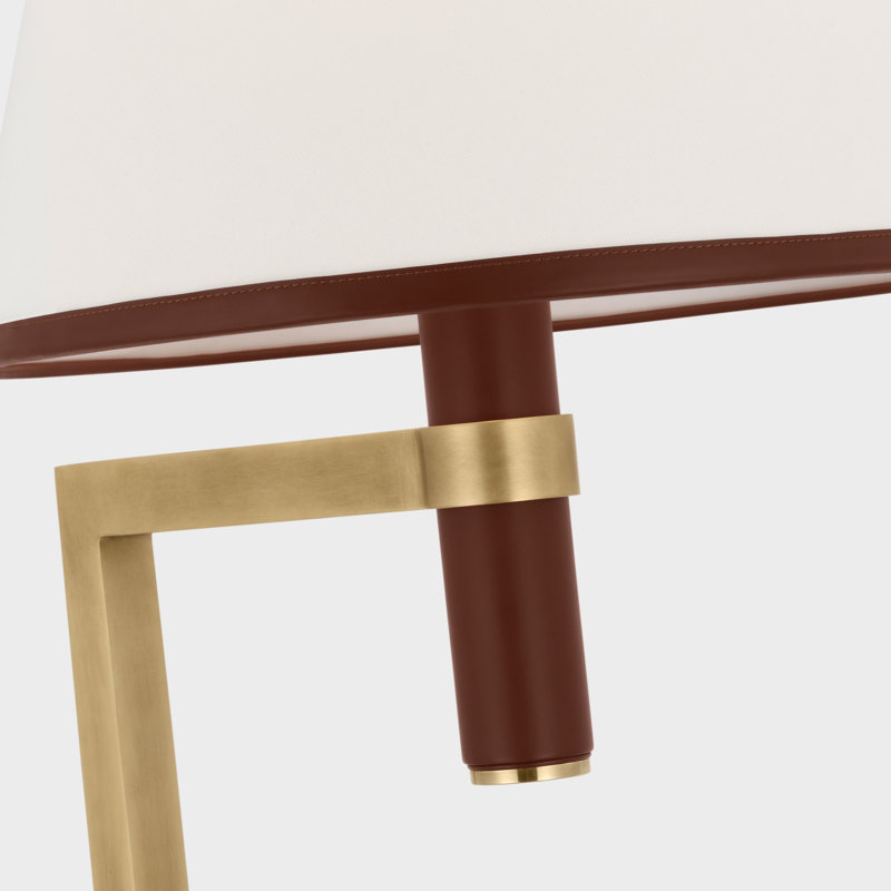 Hedger Traditional Floor Lamp by Ralph Lauren, Natural Brass/Saddle Leather