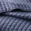 Courtepointe 3 pièces très grand / très grand bleu marine - réversible avec base en microfibre et coton