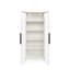 Armoire blanche autoportante de 63,85 po avec tablettes - ajoute du rangement et du style à votre armoire de cuisine décorative, multifonctionnelle pour une maison soignée et soignée, convient au style rétro moderne