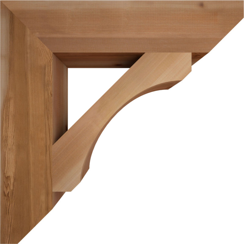 Support en bois / corbeau, H 28 po x l 5,5 po x P 28 po, Cèdre rouge de l'Ouest (lisse)