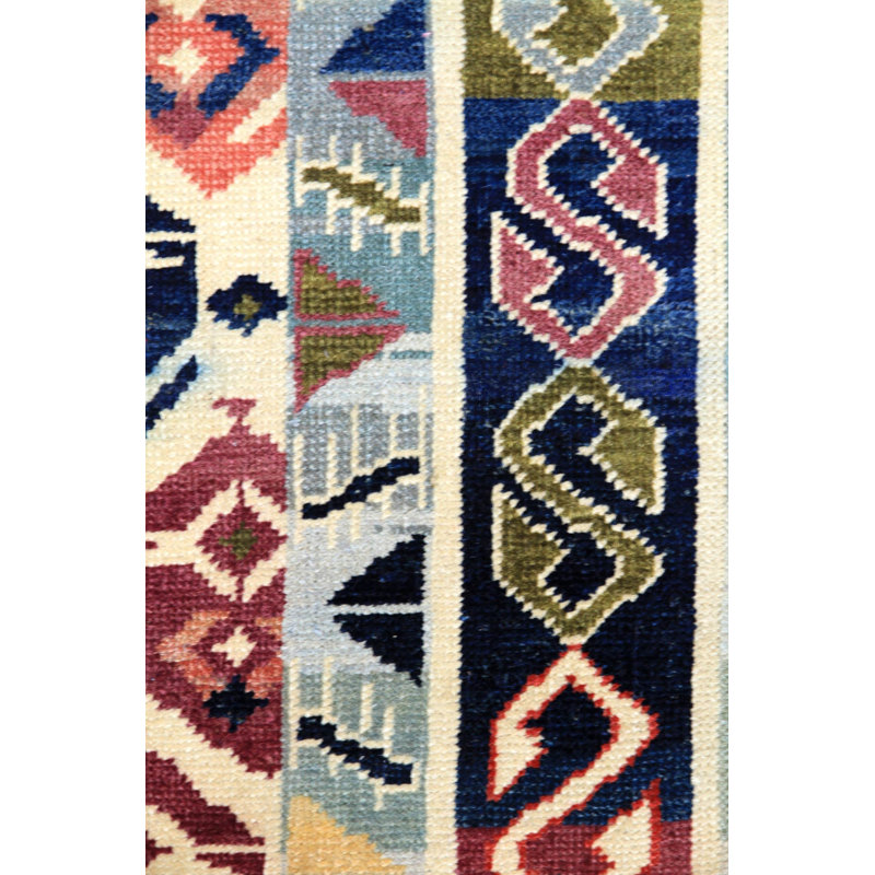 New Indian Boteh Wool On Cotton 10Ftx14ft1in Ivory