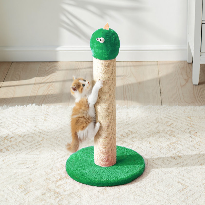 Grattoir 22 "en forme de monstre - Grattoir durable en sisal pour grands chats et chatons, 20" H x 12" W x 12" D, Vert
