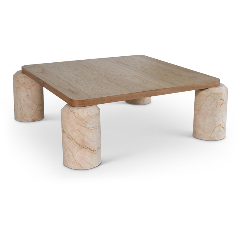 Ferrara Coffee Table, Brown, Beige Marble