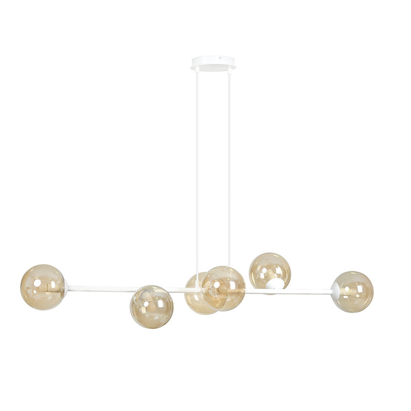 Colbert 6 - Light Kitchen Island Pendant, Honey, White