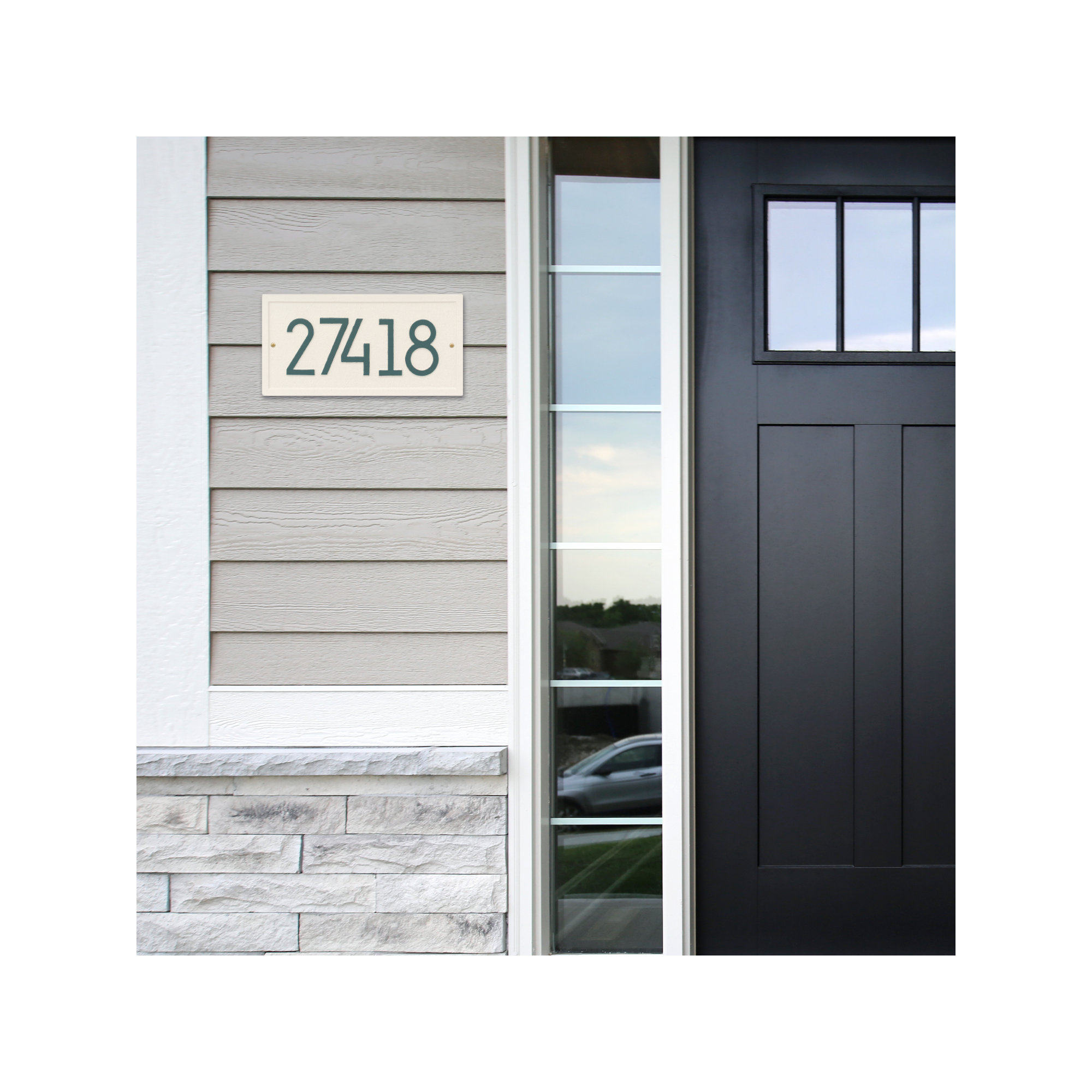 Modern Address Plaque, Coastal Green, Yes
