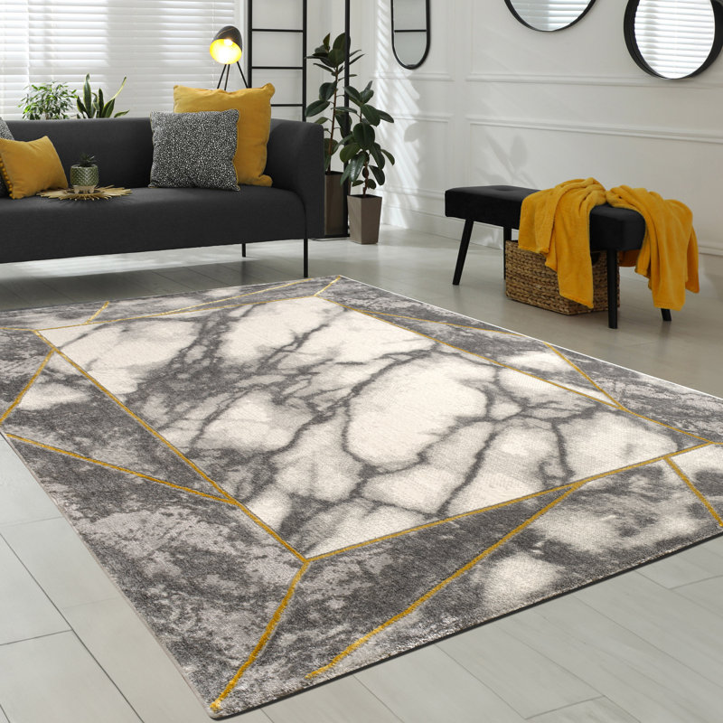 Alcorn Shaggy Grey Carpet, Rectangle 160 x 230cm