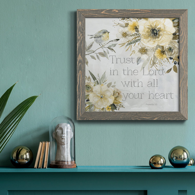 «May Flowers I», peinture sur toile encadrée, H 31,5 po x l 31,5 po x P 1,5 po, Encadré gris