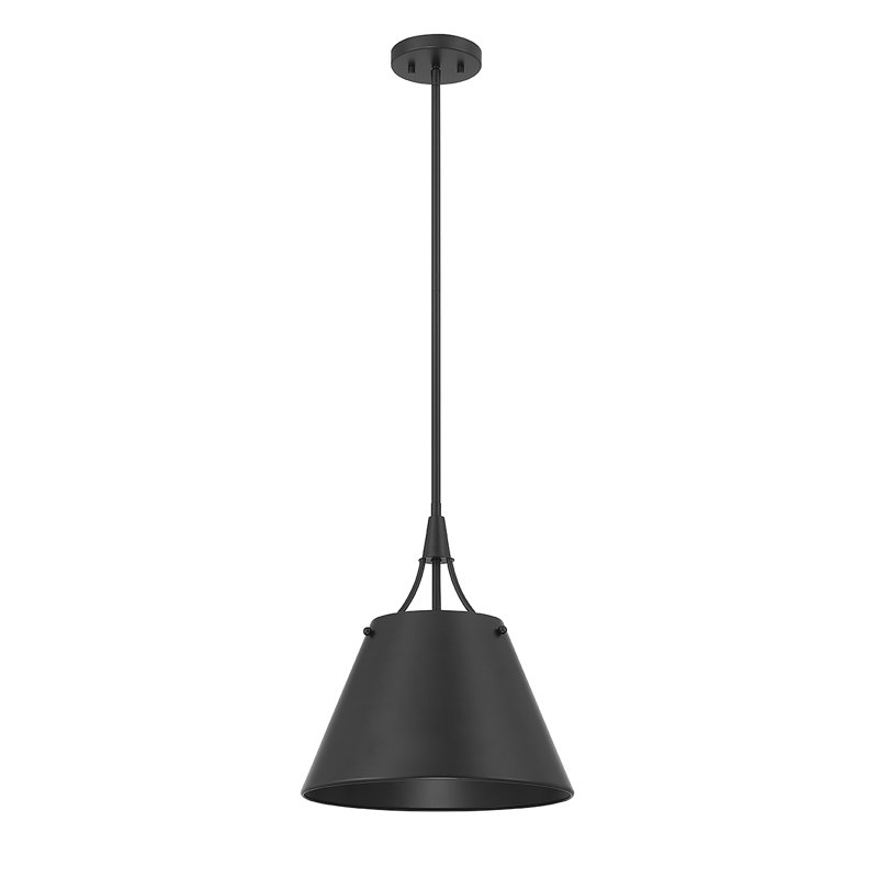 Manila 1 - Light Dome Cone Pendant in Black, Black