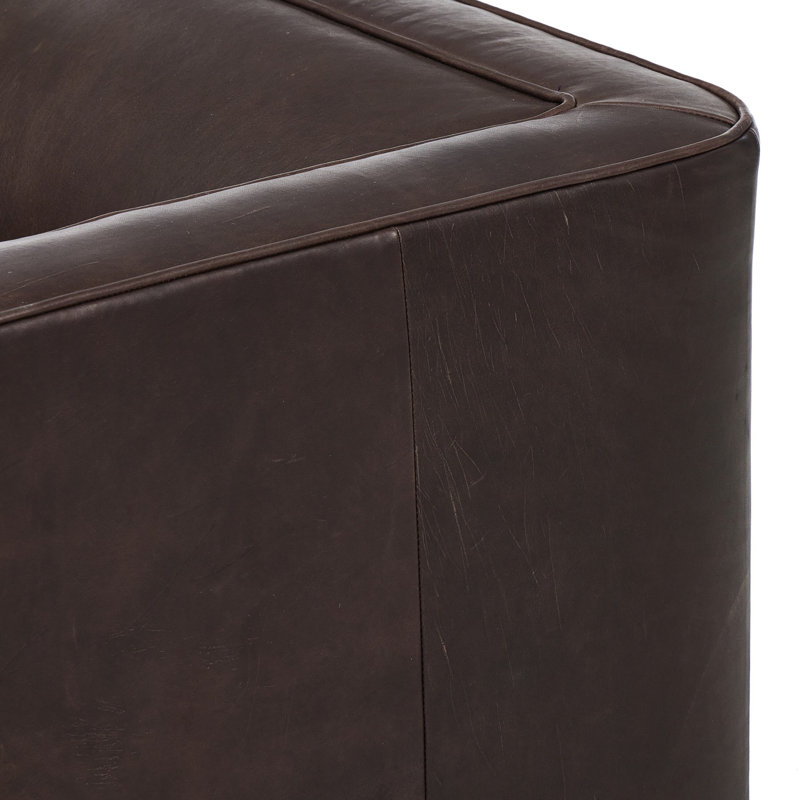 Phillip Swivel Chair-Delta Tweed, Heirloom Cigar Genuine Leather