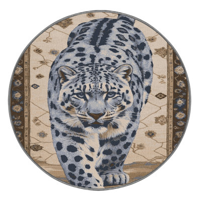  Tapis lavable léopard des neiges